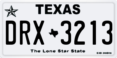 TX license plate DRX3213