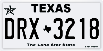 TX license plate DRX3218