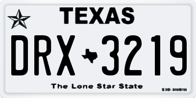 TX license plate DRX3219