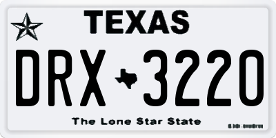 TX license plate DRX3220