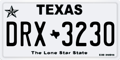 TX license plate DRX3230