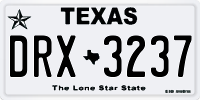 TX license plate DRX3237