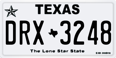 TX license plate DRX3248