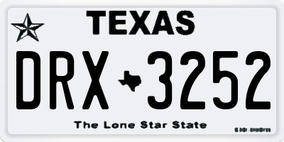 TX license plate DRX3252