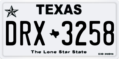 TX license plate DRX3258