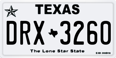 TX license plate DRX3260