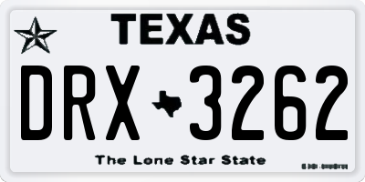 TX license plate DRX3262