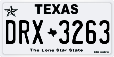 TX license plate DRX3263