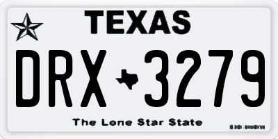 TX license plate DRX3279