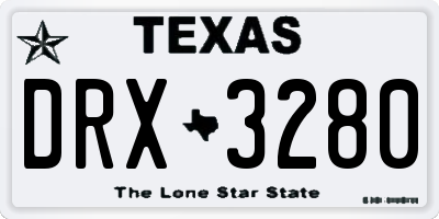TX license plate DRX3280