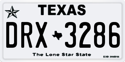 TX license plate DRX3286