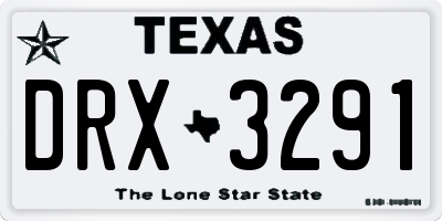 TX license plate DRX3291