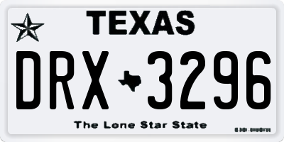TX license plate DRX3296