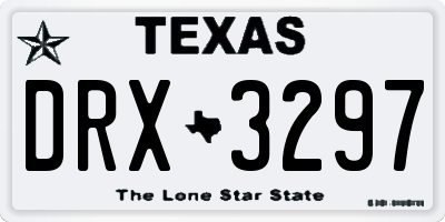 TX license plate DRX3297