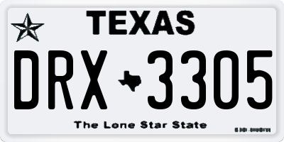 TX license plate DRX3305