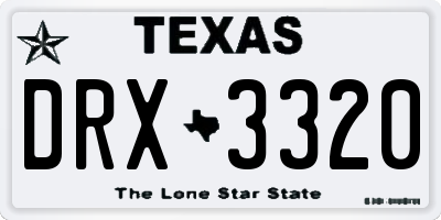 TX license plate DRX3320