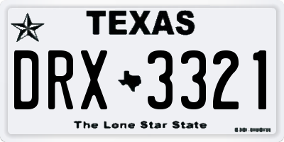 TX license plate DRX3321