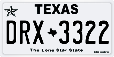 TX license plate DRX3322