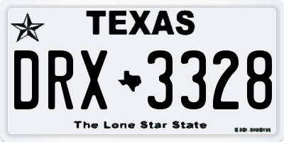 TX license plate DRX3328