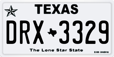 TX license plate DRX3329