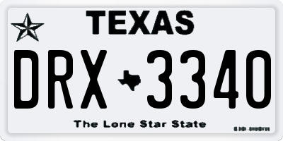 TX license plate DRX3340