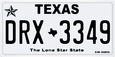 TX license plate DRX3349