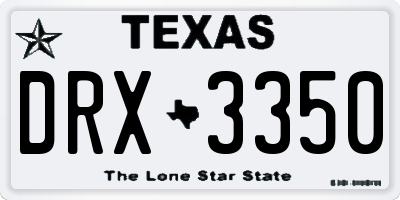 TX license plate DRX3350