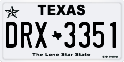 TX license plate DRX3351