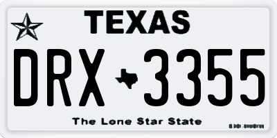TX license plate DRX3355