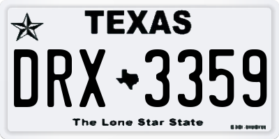 TX license plate DRX3359