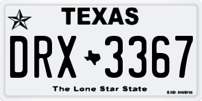 TX license plate DRX3367