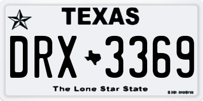 TX license plate DRX3369