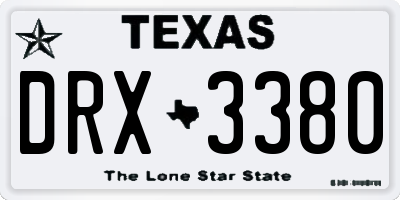 TX license plate DRX3380