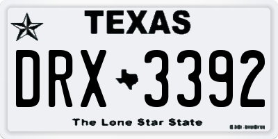TX license plate DRX3392