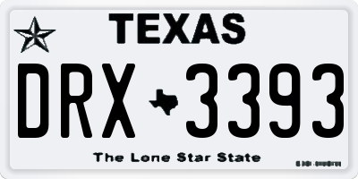 TX license plate DRX3393