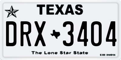 TX license plate DRX3404