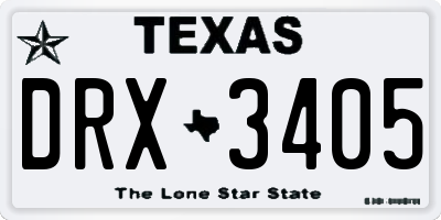 TX license plate DRX3405