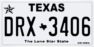 TX license plate DRX3406