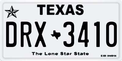 TX license plate DRX3410