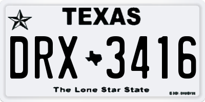 TX license plate DRX3416