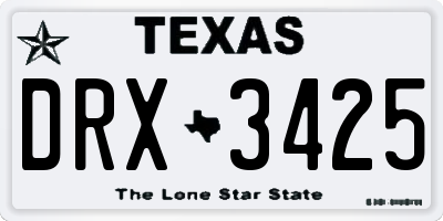 TX license plate DRX3425