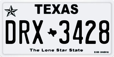 TX license plate DRX3428