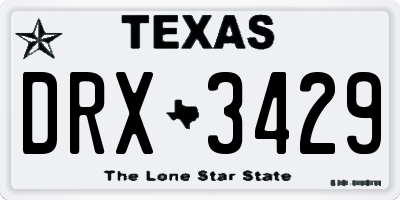 TX license plate DRX3429