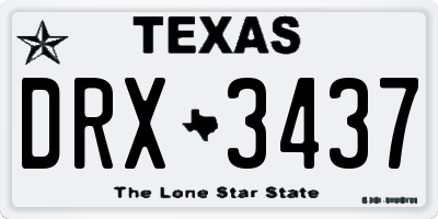 TX license plate DRX3437