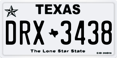 TX license plate DRX3438