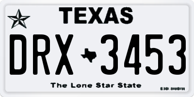 TX license plate DRX3453