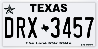 TX license plate DRX3457