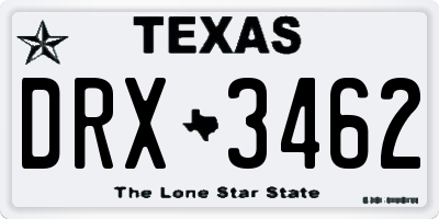 TX license plate DRX3462