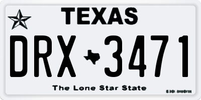 TX license plate DRX3471