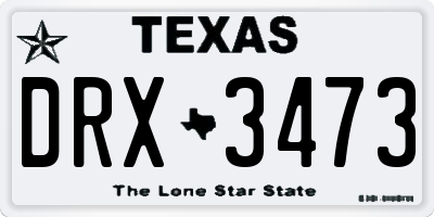 TX license plate DRX3473